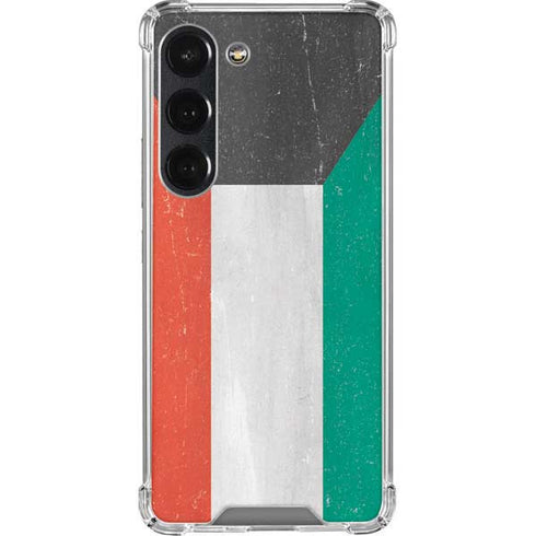 Kuwait Flag Distressed Galaxy S23 Clear Case